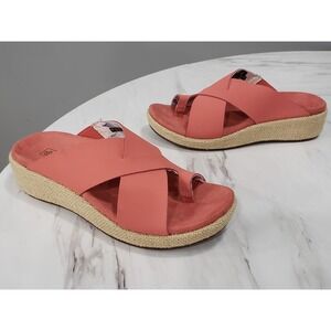 NEW NO BOX SIZE 7 Spenco Oasis Orthotic Slide Espadrille Wedge Sandals Pink